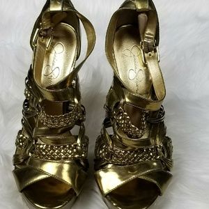 Jessica Simpson Bronze Heels